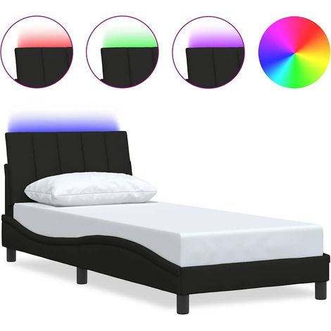 Maison Exclusive - Cadre de lit sans matelas Hanko noir 90x190 cm tissu (1/5)