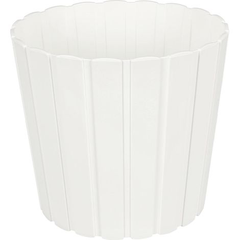 Vaso in plastica per fiori ed erbe aromatiche da balcone o terrazzo, bianco, 28,5 x 26,5 cm