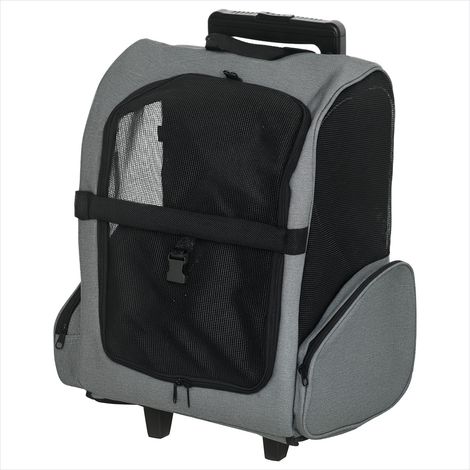 Caisse de transport pour animaux pour chien à roulettes gris (1/5)