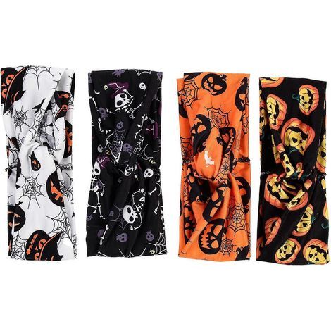 Set mit 4 elastischen Haarbändern für Halloween, rutschfest und atmungsaktiv. – 23,50 x 8,50 x 2,00 cm (1/4)