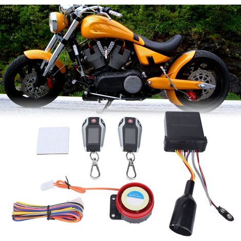 Alarme antivol pour moto avec écran LCD bidirectionnel et système de surveillance de la pression des pneus, capteur PKE automatique (218/218) (livrée avec batterie intégrée). Boîtier blanc, capteur de (1/5)
