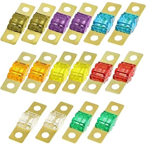 MIDI Fuses 20/30/40/50/60/80/100/120A Standard Screw Fuses 32V for Car Caravan Truck Construction Vehicle Hybrid Vehicle 16 Pack (1/5)
