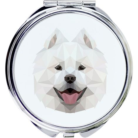 Samoiedo, Samoiedo, Samojedskaja - uno specchio con una foto e una scritta geometrica di Art-Dog (1/3)