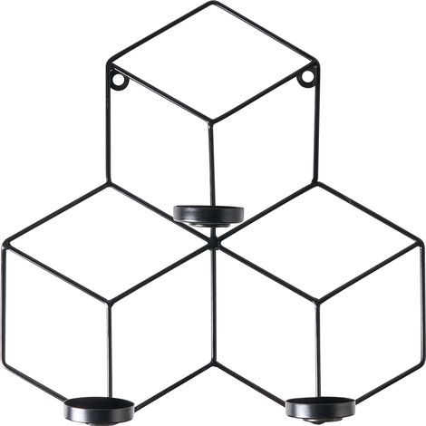 Candelero de pared con estructura metálica 31 cm negro Tarouca (1/5)
