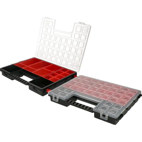 KOTARBAU Boîte de rangement double portable avec compartiments amovibles. (1/5)