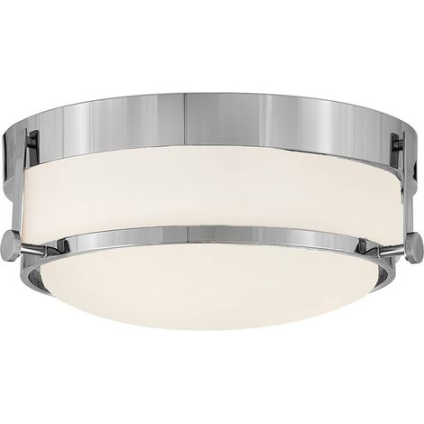 Plafoniera tonda vetro opale 40cm 3xE27 cromo Harper (1/5)