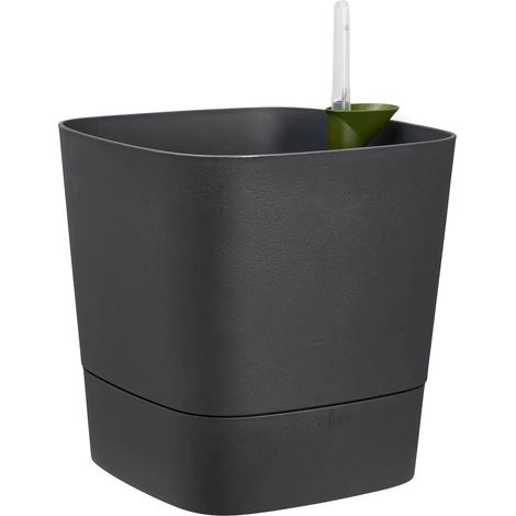 elho® Pflanzgefäß Greensense Aqua Care Quadrat Holzkohlegrau 30 cm - Kunststoff (1/4)