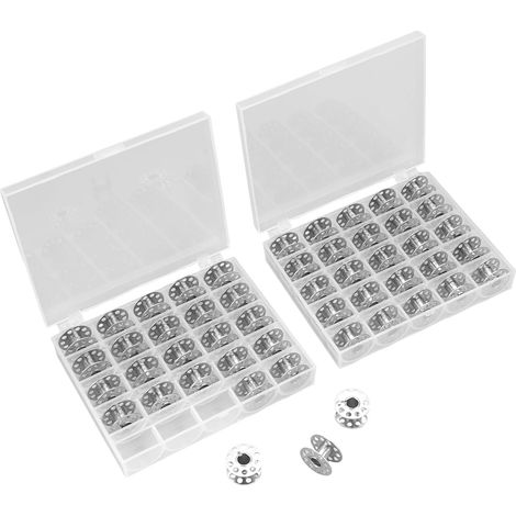 Canette Métal - 50 Pièces - Argenté - Pour Machine à Coudre Domestique - Diamètre 21mm (1/5)