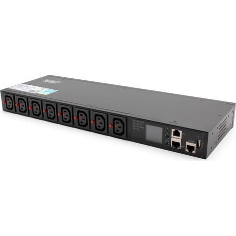 SMART PDU 1U Power Strip, IEC320 C20 16A/250V Power Socket, 8x C13, 16A Sockets