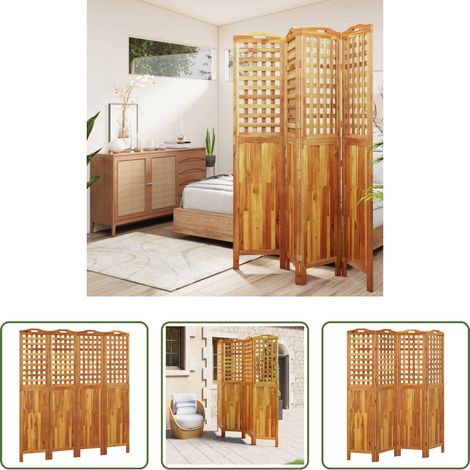 Raumteiler Holz - 4-tlg. Paravent 162x2x180 cm Massivholz Akazie (1/5)