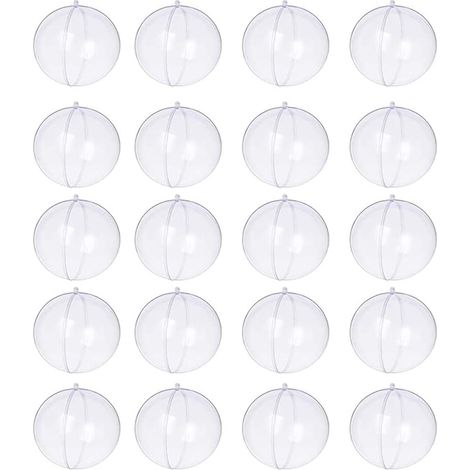 Boule De Décoration Transparente - Plastique PS Alimentaire - Pour Sapin De Noël DIY Mariage Anniversaire - 20 Pièces (1/5)