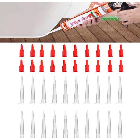 Embouts cartouche silicone transparents pour étanchéité et buses lot de 50 (1/5)