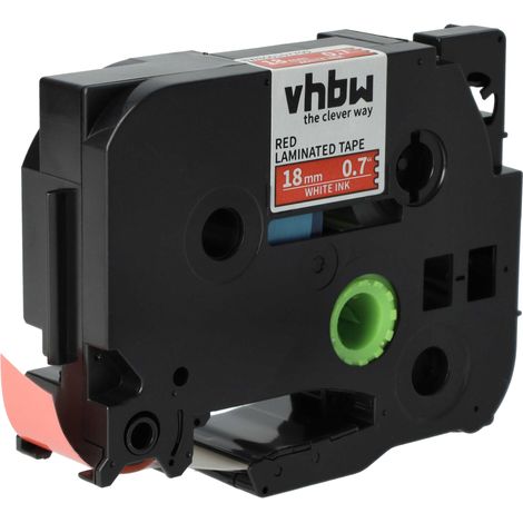 vhbw Label Tape Replacement for Brother TZE-445, TZ-445 for Label Printer 8m x 18 mm, White on Red (1/5)