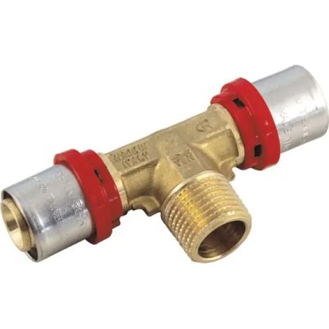 Raccordo a t maschio a pressare per tubo multistrato modello cobrapress 3/4" ø26x3 TIEMME