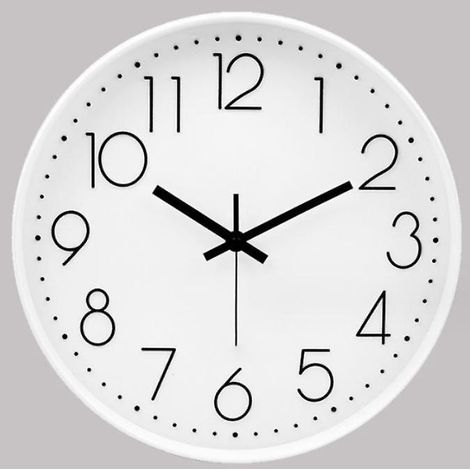 Horloge murale moderne 8 pouces, cadre blanc, quartz silencieux à piles, horloge de cuisine facile à lire (1/5)