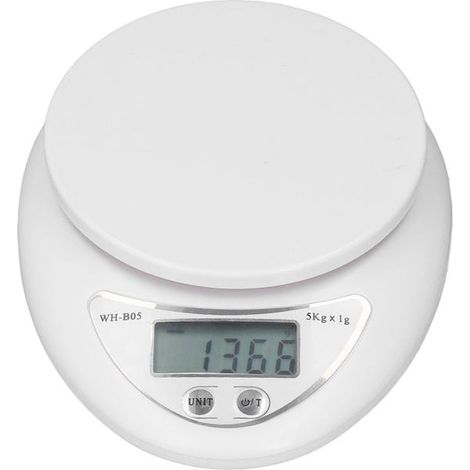 Balance de cuisine numérique 5 kg, écran LCD numérique haute précision, petite balance alimentaire pour la perte de poids et la cuisine (1/5)