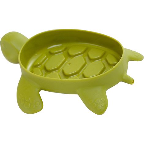 Porte-savon antidérapant en forme de tortue, motif dessin animé, vert, pour salle de bain et buanderie. (1/5)