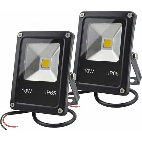 Faretto LED da 12 V CC, mini lampada da lavoro impermeabile per esterni IP65 da 10 W, 900 lm, 3000 K, luce di sicurezza bianca calda, equivalente a una lampadina alogena da 80 W, confezione da 2, senz