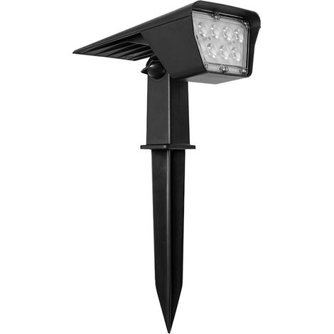 spot solaire lumière blanche Lot de 1 Plastique Noir (1/5)