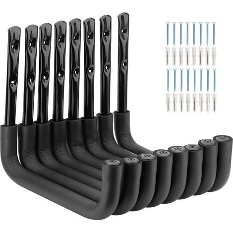 8er-Pack Leiterhaken, Garagenaufbewahrung, Mehrzweckhaken, robuste Wandhalterung, Aufbewahrungsorganisator für Klappstuhl, Fahrrad, Ski, Werkzeug