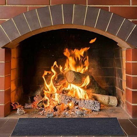 Feuerfeste Kaminmatte, rutschfeste Schutzmatte, schwer entflammbare Matte – 122 76 cm (1/4)