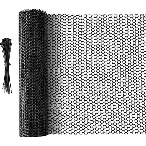 Schwarzer Kunststoff-Maschendrahtzaun, 5 m x 40 cm, Mehrzwecknetz zum Schutz von Bäumen, Barriere für Katzen, Hunde, Kaninchen und Pflanzen (1/5)