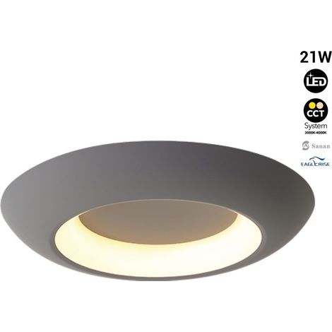 Plafonnier LED "FAX" - CCT 3000K - 4000K - 21W - Gris