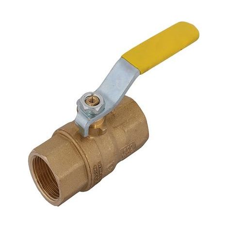 JS KUGELHAHN, SCHWER, DN32,1 1/4" BL 94MM,ST-GR.GELB,MS-BLANK,DVGW
