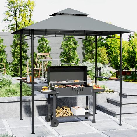 Grillpavillon mit LED und Ablagen 240x150x258 cm OKMYHOME (1/5)
