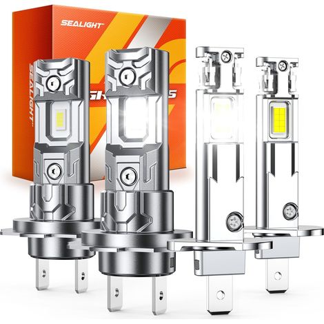 H7+H1 LED 32000LM 6500K Lumière Blanche, Ampoule LED H7+H1 pour Kit De Conversion Halogène, 1:1 Taille Halogène, Plug and Play, 60000+ Heures de Durée de Vie (1/5)