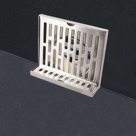 Bonde de caniveau latérale en acier inoxydable 304, renforcée et résistante à la corrosion, en forme de L, pour salle de bain, hôtel, 5 pouces, pour tuyau de 110 mm. (1/5)