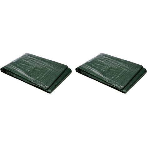 Lot de 2 Bâche 3x2 m, Imperméable, Indéchirable, Résiste aux moisissures, Pour tente, remorque, moto