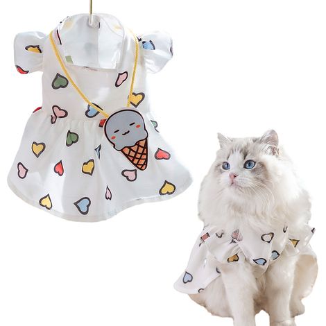 Robe pour chien douce et respirante, élégante robe princesse florale avec crème glacée pour petit chien