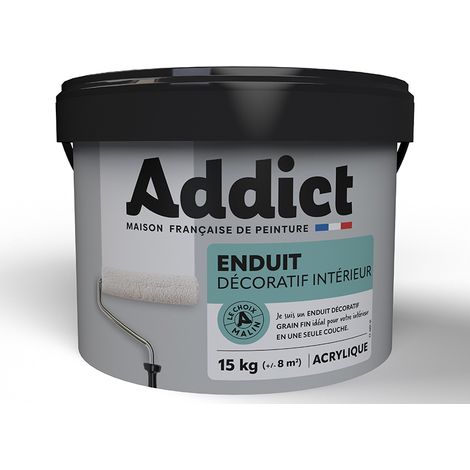 Enduit Addict Décoration Intérieure Grain Fin Blanc 15kg - Addict