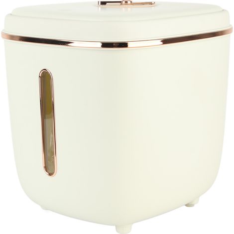Luftdichter Reisbehälter mit Messbecher, großes Fassungsvermögen von 11 kg, Küchenaufbewahrungsbox, Weiß (1/5)