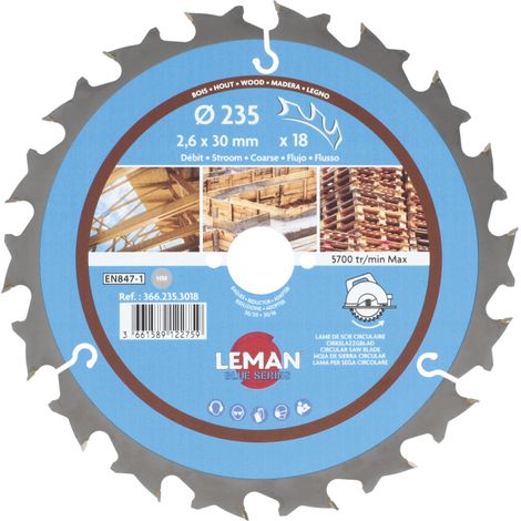 LAME CIRC.HM CHANTIER D235X2.6X30 Z=18 ALT POS+AR - 366.235.3018 - LEMAN