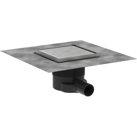 Siphon de douche 15 x 15 cm à carreler, Siphon de sol carrelable, Acier inoxydable brossé, 56251800 (1/5)