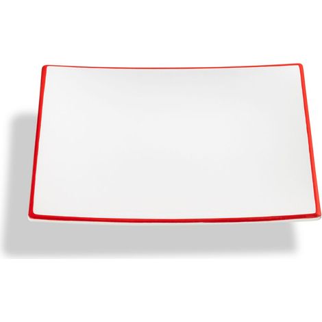 Gmundner Keramik Rubinroter Rand, Dessertteller Trend (20x20cm)