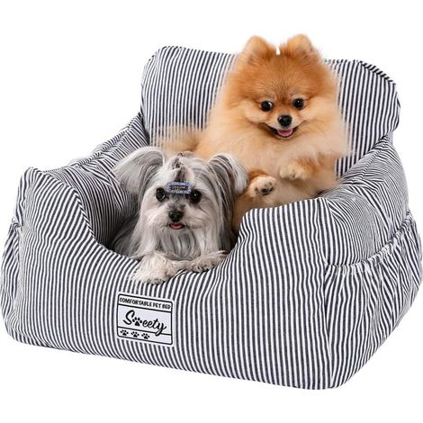 Siège auto pour chien Umi avec ceinture de sécurité, rehausseur robuste, lit douillet pour chien, imperméable et antidérapant, bleu (1/5)