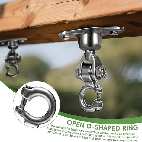 360° Rotating Stainless Steel Swing Hook Ceiling Hook Hanging Chair Hanging Chair with Bearings - Wooden Beams - Concrete Ceiling - Hammock (1/3)