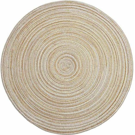 Sets de Table Ronds Lot de 6 Tapis de Table Lavables Résistants à la Chaleur (Beige) (1/4)
