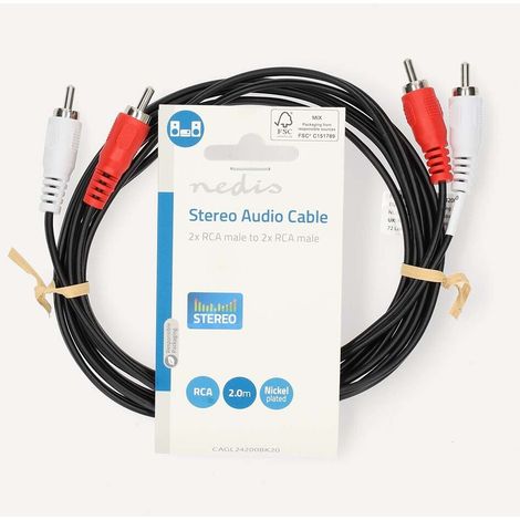 Nedis STEREO-AUDIOKABEL 2X RCA 2M (CAGL24200BK20)