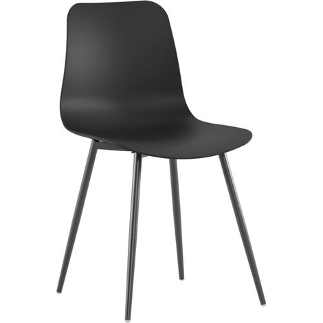Sedia da interni Cover in polipropilene con struttura in metallo verniciato color nero - Design moderno, ergonomica, 50x58x85 cm (1/5)