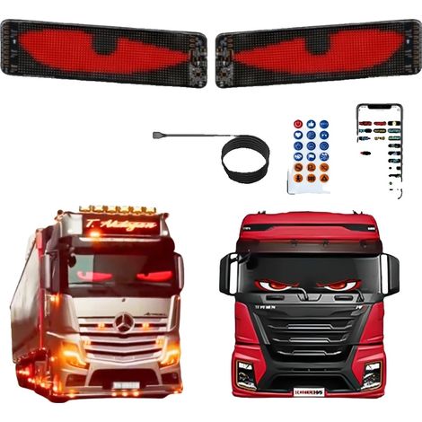 Fahrzeugdisplay mit animierten Teufelsaugen, programmierbaren LED-Panels, flexibler Installation, auffälligem Design (1/5)