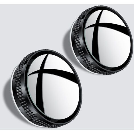 CCYKXA (Noir)Lot de 2 rétroviseurs d\'angle de voiture en verre HD rond avec rétroviseurs convexe encadrés avec ventouse grand angle réglable pour voitures (1/5)
