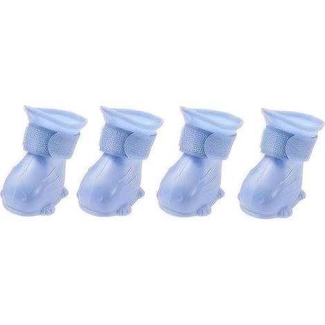 4 Pièces Chien avec Sangle de Fixation Réglable, Chaussures Animaux de Compagnie, Chaussures Chien Imperméable, Protecteurs de Pattes Antidérapantes pour Chats, Chiens Petite Moyenne et Grande-M (1/5)