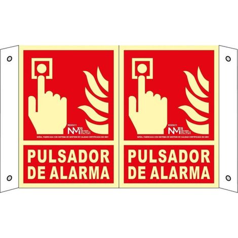 Señal de extinción panorámica Pulsador de Alarma luminiscente SEKURECO                         210 x 300 mm                          CLASE A (PVC 1 mm) (1/2)