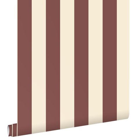 papier peint rayé rouge bordeaux et blanc - ESTAhome