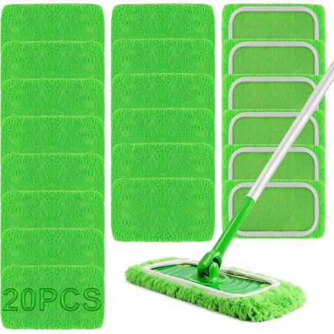 20 Lingettes Reutilisable Pour Swiffer Sweeper, Microfibre Lavables, Nettoyage Humide Et Sec, Tous Types De Sols (1/5)