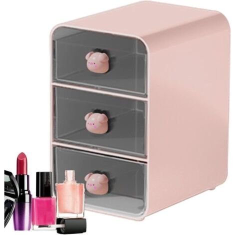 BUNTHAUS Lntyq Bureau - Rangement pour Bureau - Boîte Rangement Transparente - Organisateur tiroir Maquillage empilable - Organiseur Bureau avec Grand